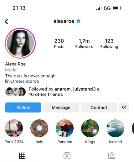 Social profile mockup