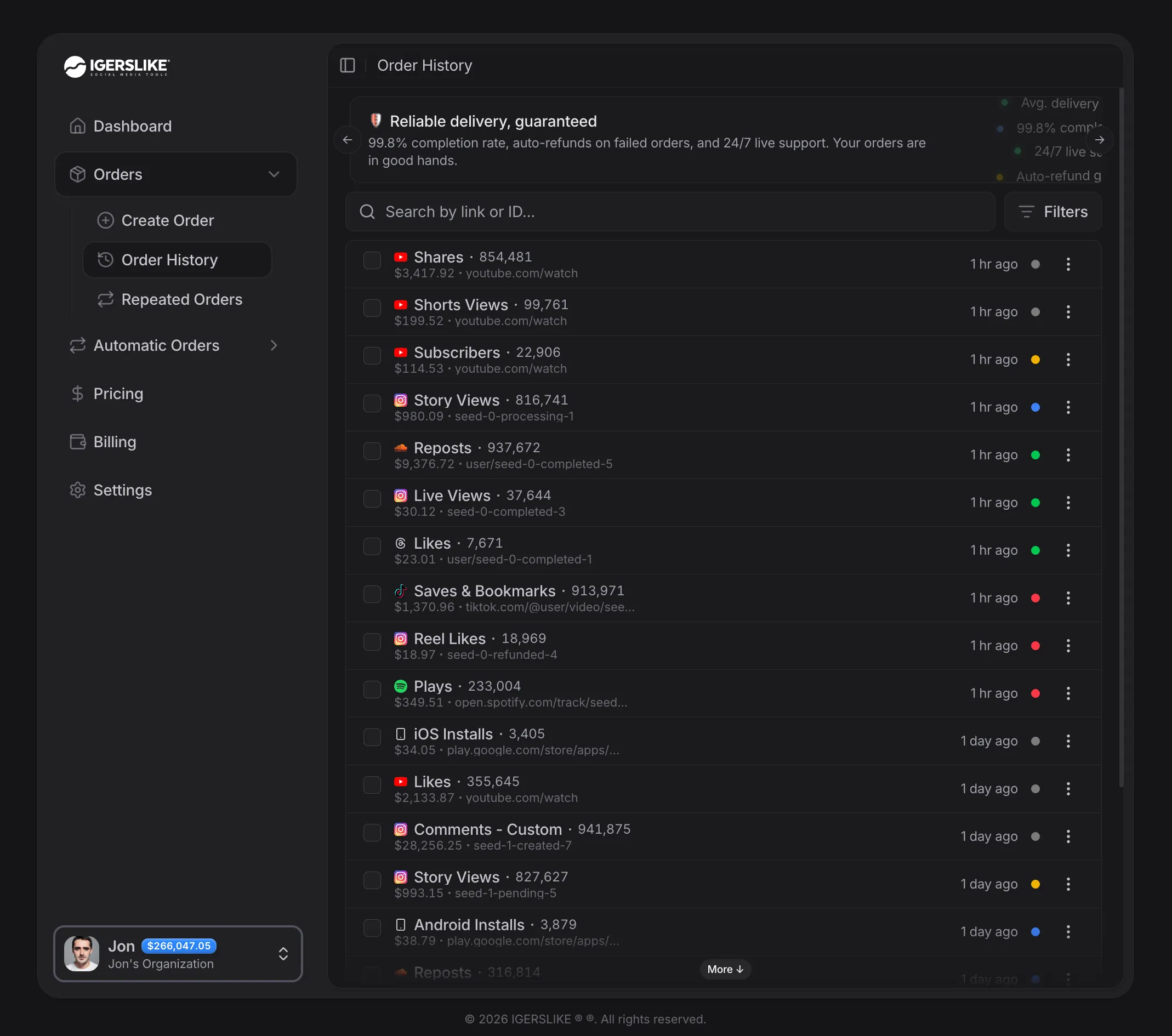 Dashboard preview
