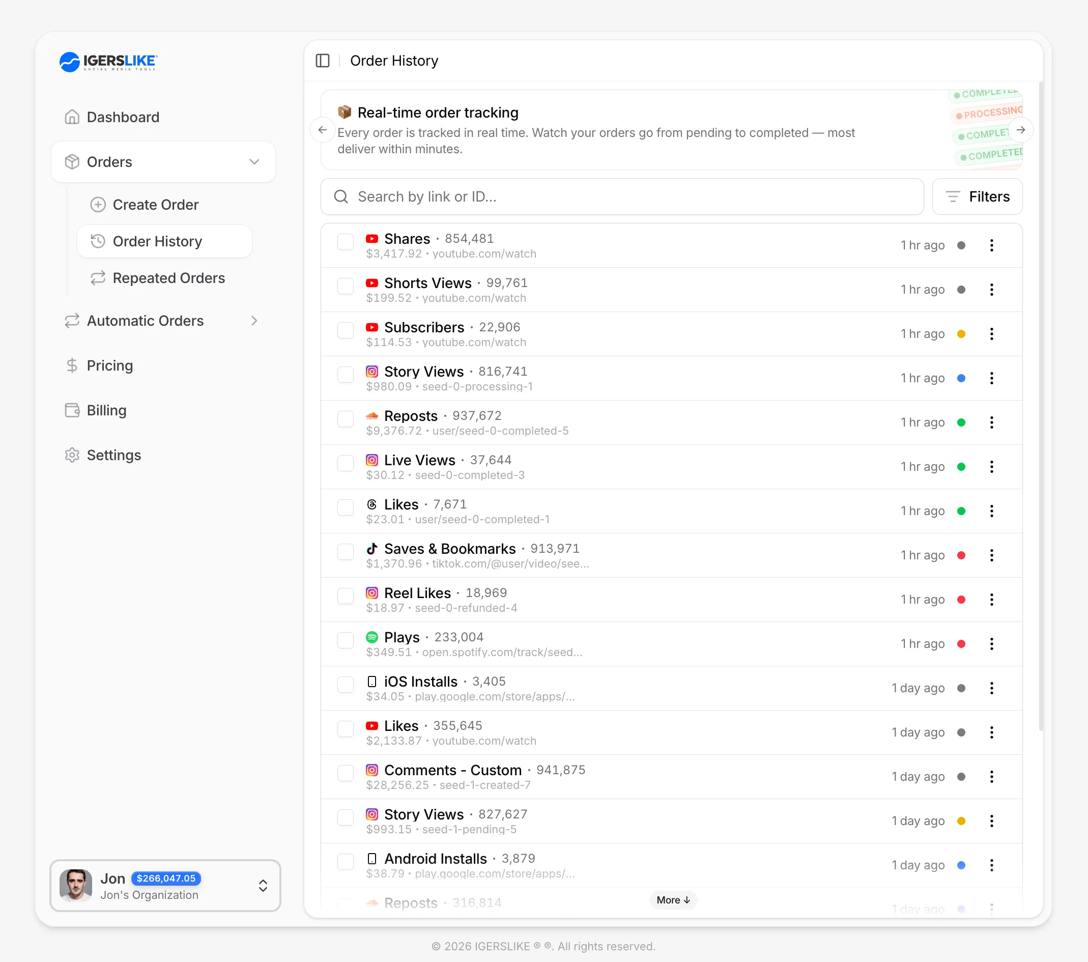 Dashboard preview