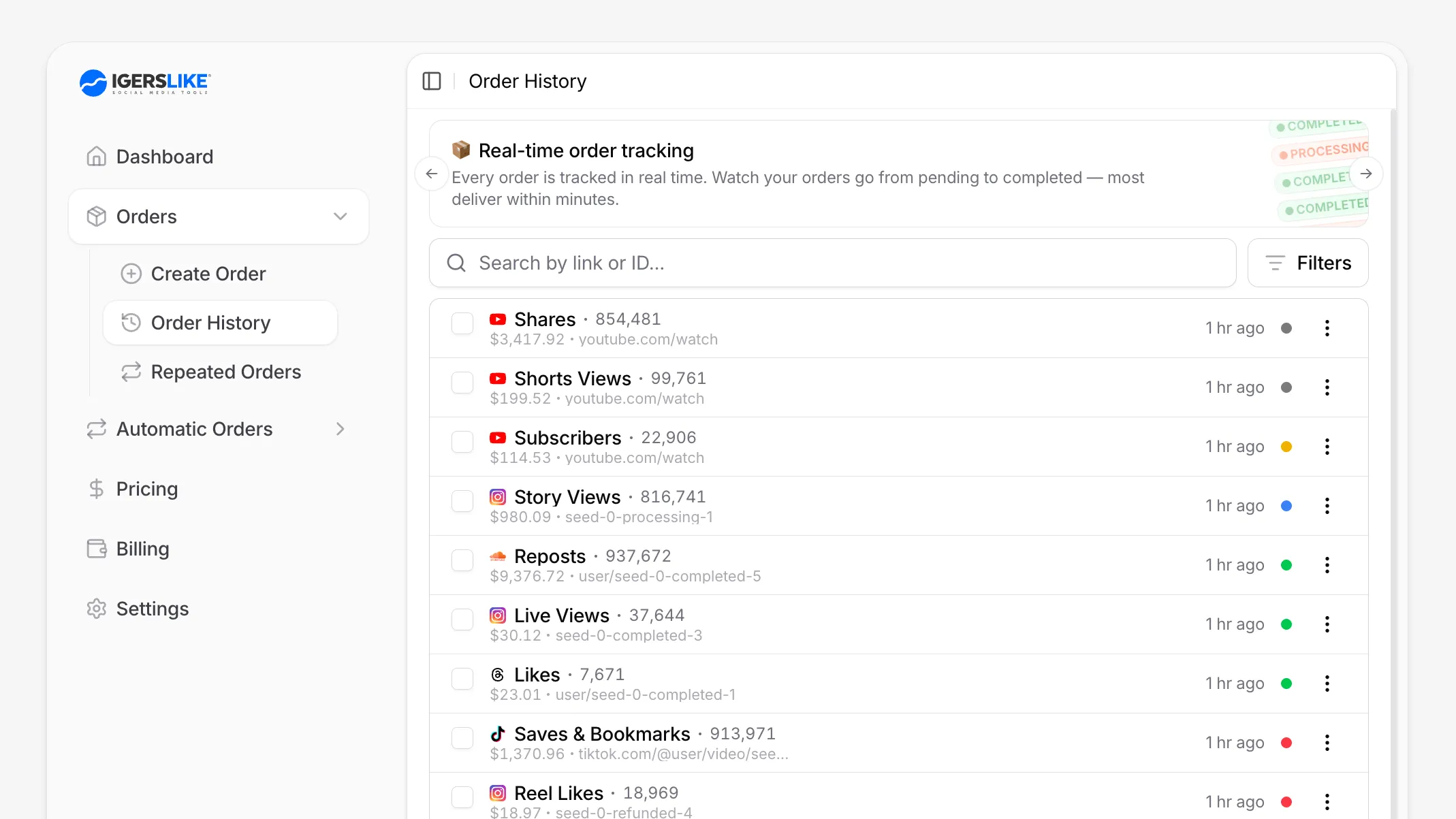 Dashboard preview